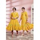 Yellow Rayon Liquid Party Wear Readymade Kurti