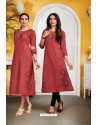 Red Designer Party Wear Readymade Kurti