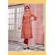 Orange Cotton Designer Party Wear Readymade Kurti