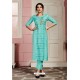 Sky Blue Rayon Party Wear Readymade Kurti