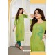 Parrot Green Cotton Party Wear Readymade Kurti