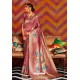 Old Rose Soft Crystal Silk Party Wear Saree