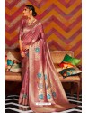 Old Rose Soft Crystal Silk Party Wear Saree