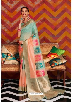 Multi Colour Soft Crystal Silk Party Wear Saree