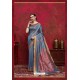 Latest Grey Silk Jacquard Work Designer Saree