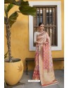 Cream Silk Jacquard Work Designer Saree