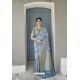 Sky Blue Silk Jacquard Work Designer Saree