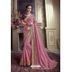 Light Pink Designer Party Wear Satin Silk Saree