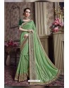 Green Designer Party Wear Satin Silk Saree