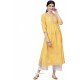 Yellow Designer Casual Wear Cambric Cotton Kurti