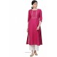 Rani Pink Designer Casual Wear Cambric Cotton Kurti