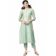 Sea Green Designer Casual Wear Cambric Cotton Kurti