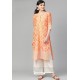 Orange Casual Wear Cambric Cotton Kurti