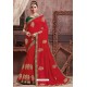 Red Soft Art Silk Part Wear Saree