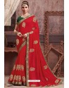 Red Soft Art Silk Part Wear Saree