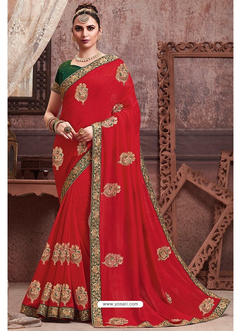 Buy Red Soft Art Silk Part Wear Saree Party Wear Sarees 3925