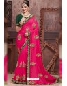 Rani Pink Soft Art Silk Part Wear Saree
