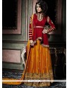 Exciting Mustard And Red Designer Palazzo Salwar Suit