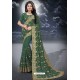 Dark Green Designer Heavy Worked Two Tone Vichitra Silk Saree
