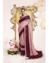 Pink And Maroon Party Wear Lycra Embellished Saree
