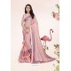 Gorgeous Baby Pink Party Wear Lycra Embellished Saree