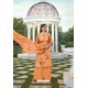 Orange Party Wear Jam Silk Cotton Palazzo Suit