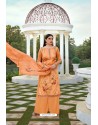 Orange Party Wear Jam Silk Cotton Palazzo Suit