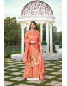 Light Orange Party Wear Jam Silk Cotton Palazzo Suit