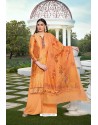 Perfect Orange Party Wear Jam Silk Cotton Palazzo Suit