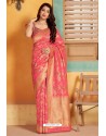 Rani Pink Designer Party Wear Silk Saree