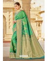 Green Traditional Designer Banarasi Silk Saree