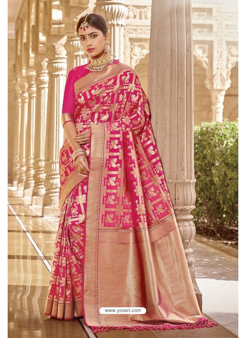New Saree Design with Price in India Banarasi Silk Green