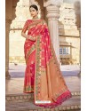 Two Tone Pink Traditional Designer Banarasi Silk Saree