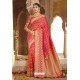 Crimson Silk Designer Jacquard Worked Silk Saree