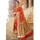 Orange Silk Designer Jacquard Worked Silk Saree