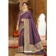 Purple Silk Designer Jacquard Worked Silk Saree