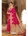 Fuchsia Silk Designer Jacquard Worked Silk Saree