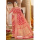 Rani Pink Silk Designer Jacquard Worked Silk Saree