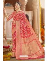 Rani Pink Silk Designer Jacquard Worked Silk Saree