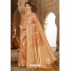 Light Orange Silk Designer Jacquard Worked Silk Saree