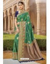 Forest Green Designer Traditional Wear Silk Saree