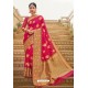 Adorable Rani Pink Designer Traditional Wear Silk Saree