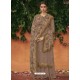 Brown Italian Silk Partywear Palazzo Suit