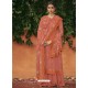 Orange Italian Silk Partywear Palazzo Suit