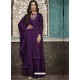 Purple Faux Georgette Heavy Designer Palazzo Suit