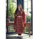 Maroon Pure Heavy Chanderi Silk Designer Straight Suit