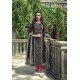 Black Pure Heavy Chanderi Silk Designer Straight Suit