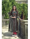 Black Pure Heavy Chanderi Silk Designer Straight Suit