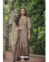 Beige Pure Heavy Chanderi Silk Designer Straight Suit