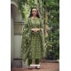 Forest Green Pure Heavy Chanderi Silk Designer Straight Suit